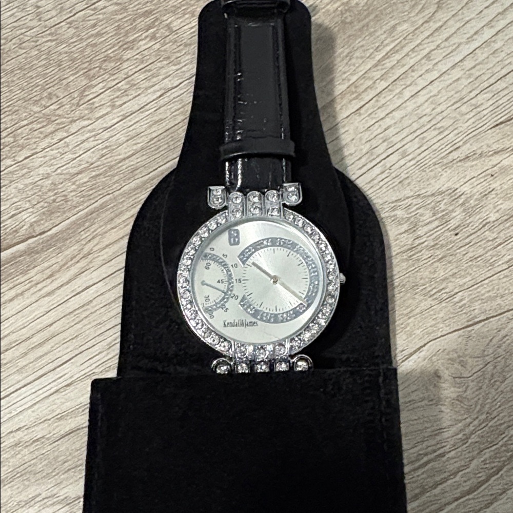 Silver Crystal-Embellished Watch